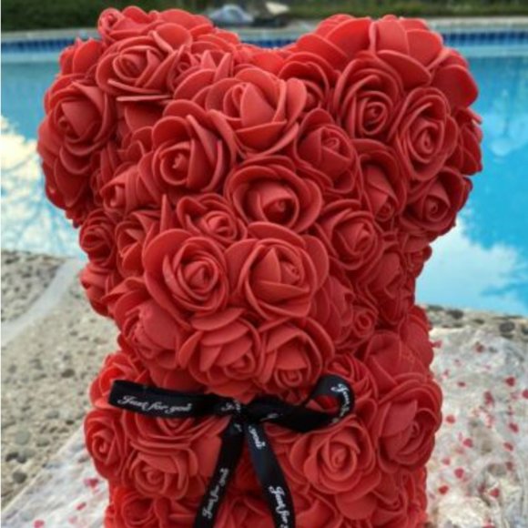 Flower Rose Red Teddy Bear Cute Gift ! - Picture 3 of 6